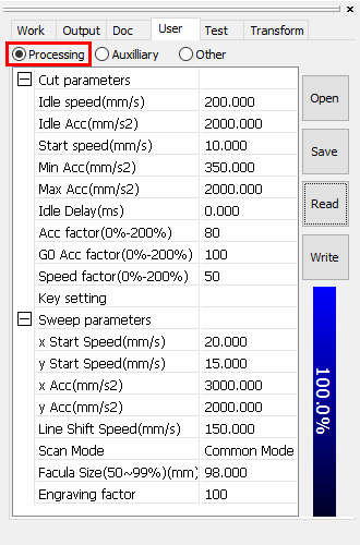 Machine Settings for Engraving