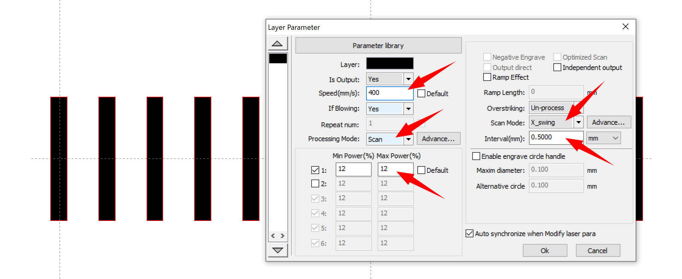 Set Engraving Parameters